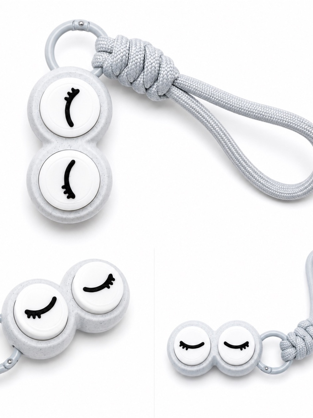 Eye Clicker Fidget Keychain | Cute Bag Charm | ADHD Desk Toy | Sleepy Eyes